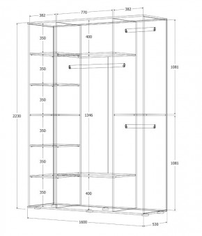 Шкаф Норден 1600 (Белый текстурный) в Губахе - gubaha.ok-mebel.com | фото 3