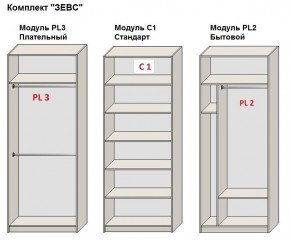 Шкаф распашной серия «ЗЕВС» (PL3/С1/PL2) в Губахе - gubaha.ok-mebel.com | фото 2