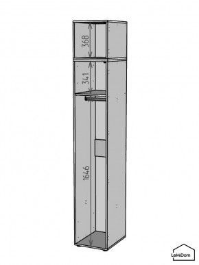 Шкаф с антресолью Linnea MHR-1A-1 2450х400х510 (Белый-М 11.1.1) в Губахе - gubaha.ok-mebel.com | фото 3
