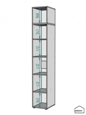 Шкаф с антресолью Linnea MHR-1A-2 2450х400х510 (Белый-М 11.1.1) в Губахе - gubaha.ok-mebel.com | фото 3