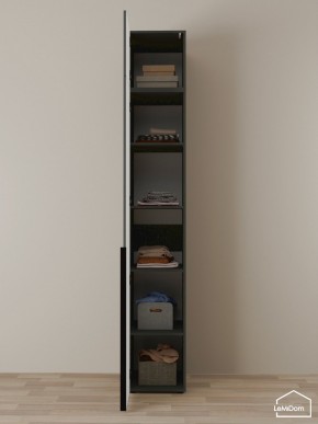 Шкаф с антресолью Linnea MHR-1A-2 2450х400х510 (Графит-М 11.1.25) в Губахе - gubaha.ok-mebel.com | фото 4