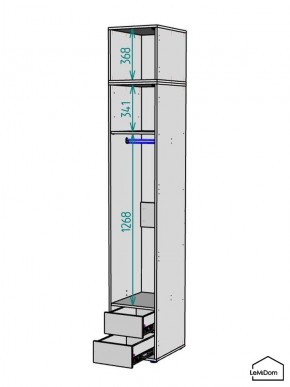 Шкаф с антресолью Linnea MHR-1A-3 2450х400х510 (Белый-М 11.1.1) в Губахе - gubaha.ok-mebel.com | фото 3