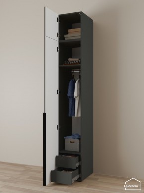 Шкаф с антресолью Linnea MHR-1A-3 2450х400х510 (Графит-М 11.1.25) в Губахе - gubaha.ok-mebel.com | фото 5