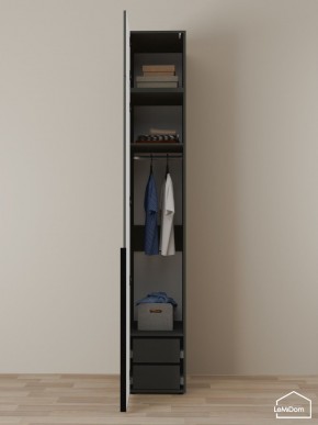 Шкаф с антресолью Linnea MHR-1A-3 2450х400х510 (Графит-М 11.1.25) в Губахе - gubaha.ok-mebel.com | фото 6