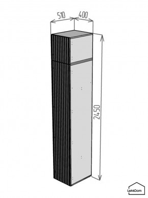 Шкаф с антресолью Linnea MHR-1A-4 2450х400х510 (Белый-М 11.1.2) в Губахе - gubaha.ok-mebel.com | фото 2