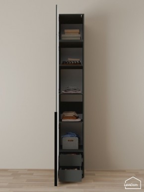 Шкаф с антресолью Linnea MHR-1A-4 2450х400х510 (Графит-М 11.1.25) в Губахе - gubaha.ok-mebel.com | фото 4