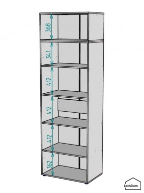 Шкаф с антресолью Linnea MHR-2A-2 2450х800х510 (Белый-М 11.1.2) в Губахе - gubaha.ok-mebel.com | фото 3