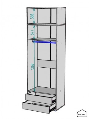 Шкаф с антресолью Linnea MHR-2A-3 2450х800х510 (Белый-М 11.1.1) в Губахе - gubaha.ok-mebel.com | фото 3