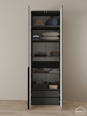 Шкаф с антресолью Linnea MHR-2A-3 2450х800х510 (Графит-М 11.1.25) в Губахе - gubaha.ok-mebel.com | фото 5
