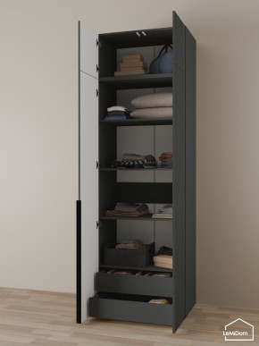Шкаф с антресолью Linnea MHR-2A-3 2450х800х510 (Графит-М 11.1.25) в Губахе - gubaha.ok-mebel.com | фото 6