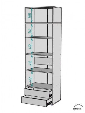 Шкаф с антресолью Linnea MHR-2A-4 2450х800х510 (ДВ-М 11.1.25) в Губахе - gubaha.ok-mebel.com | фото 3