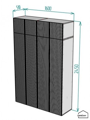 Шкаф с антресолью Linnea MHR-4POA-1 2450х1600х510 (Белый-М 11.1.2) в Губахе - gubaha.ok-mebel.com | фото 2