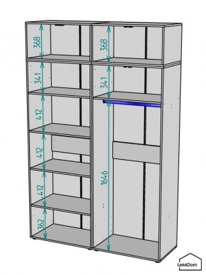 Шкаф с антресолью Linnea MHR-4POA-1 2450х1600х510 (Белый-М 11.1.2) в Губахе - gubaha.ok-mebel.com | фото 3