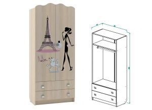 Шкаф для одежды с ящиками Париж в Губахе - gubaha.ok-mebel.com | фото 1