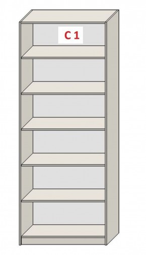 Шкаф СТАНДАРТ С1 без ящика серия "ГЕСТИЯ" (Бело-серый/Дуб Небраска натуральный ) 800*520*2300 в Губахе - gubaha.ok-mebel.com | фото 3