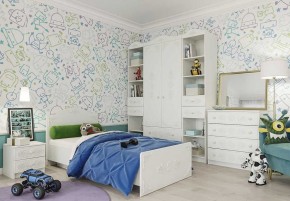 KI-KI СД450.1 Стеллаж 450 с ящ (белый/белое дерево) в Губахе - gubaha.ok-mebel.com | фото 4