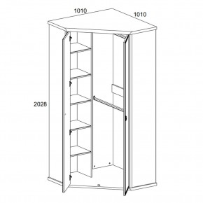 Шкаф угловой 2D, MAGELLAN, цвет Сосна винтаж в Губахе - gubaha.ok-mebel.com | фото 2