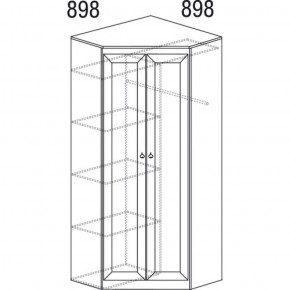 Шкаф угловой №606 Инна (угол 898*898) Денвер темный в Губахе - gubaha.ok-mebel.com | фото 3