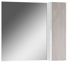 Шкаф-зеркало Uno 80 Дуб серый левый/правый Домино (DU1504HZ) в Губахе - gubaha.ok-mebel.com | фото