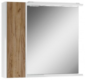 Шкаф-зеркало Uno 80 Дуб ВОТАН Эл. левый Домино (DU1509HZ) в Губахе - gubaha.ok-mebel.com | фото 1