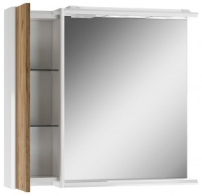 Шкаф-зеркало Uno 80 Дуб ВОТАН левый Домино (DU1513HZ) в Губахе - gubaha.ok-mebel.com | фото 2