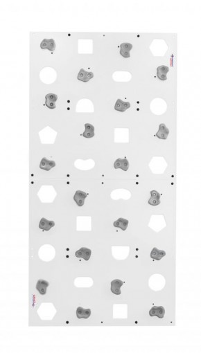 Скалодром пристенный (1000*2000) стандарт ЭЛЬБРУС Pastel с отверстиями (20 шт. серых зацепов) цв.белый в Губахе - gubaha.ok-mebel.com | фото