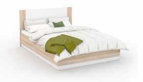 Спальня Аврора Кровать 160 с подъемным механизмом Дуб сонома/Белый в Губахе - gubaha.ok-mebel.com | фото 1