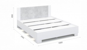 Спальня Аврора Кровать 160 со встроенным основанием под матрас Белый/Ателье светлый в Губахе - gubaha.ok-mebel.com | фото