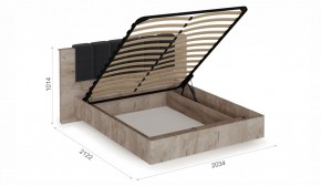 Спальня Джулия Кровать 160 МИ с подъемным механизмом Дуб крафт серый в Губахе - gubaha.ok-mebel.com | фото 2