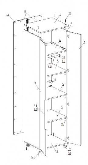 Спальный гарнитур "Лео" (модульный) в Губахе - gubaha.ok-mebel.com | фото 10