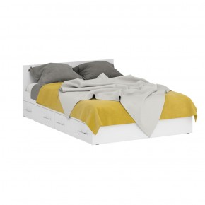 Стандарт Кровать с ящиками 1400, цвет белый, ШхГхВ 143,5х203,5х70 см., сп.м. 1400х2000 мм., без матраса, основание есть в Губахе - gubaha.ok-mebel.com | фото 2
