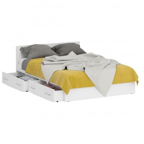 Стандарт Кровать с ящиками 1400, цвет белый, ШхГхВ 143,5х203,5х70 см., сп.м. 1400х2000 мм., без матраса, основание есть в Губахе - gubaha.ok-mebel.com | фото 3