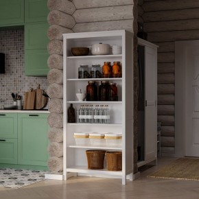 Стеллаж 00 Кантри, массив сосны, цвет белый в Губахе - gubaha.ok-mebel.com | фото 4
