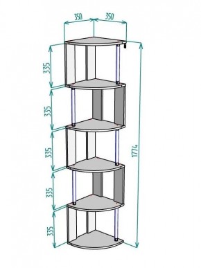 Стеллаж Maria S113-MA (Ясень Анкор светлый) в Губахе - gubaha.ok-mebel.com | фото 3