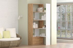 Стеллаж раздвижной (ЛДСП дуб крафт золотой/белый) в Губахе - gubaha.ok-mebel.com | фото