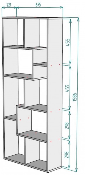 Стеллаж S8 1586х675х221 в Губахе - gubaha.ok-mebel.com | фото 2