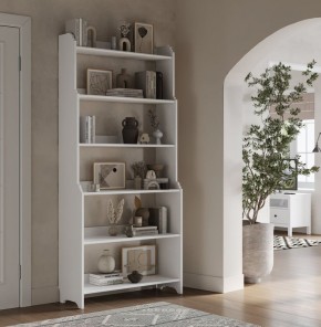 Стеллаж Вествик, массив сосны, цвет белый в Губахе - gubaha.ok-mebel.com | фото 3
