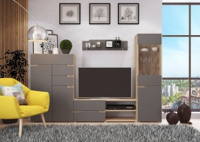 Стенка АНТАЛИЯ 1 (Сонома/Графит софт) в Губахе - gubaha.ok-mebel.com | фото 3