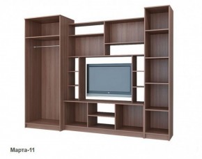 Стенка Марта 11 (Венге/Беленый дуб) в Губахе - gubaha.ok-mebel.com | фото 4