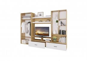 Стенка НЕНСИ 1 (Крафт золотой/Белый глянец) в Губахе - gubaha.ok-mebel.com | фото 2