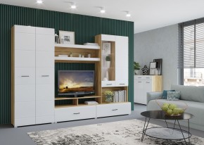 Стенка НЕНСИ 1 (Крафт золотой/Белый глянец) в Губахе - gubaha.ok-mebel.com | фото 3