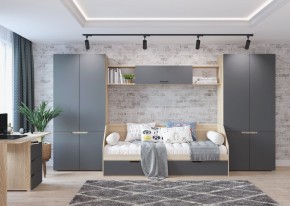 Стол 1200/3 ящика АНТАЛИЯ (Сонома/Графит софт) в Губахе - gubaha.ok-mebel.com | фото 2