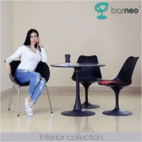 Стол Barneo T-3 Tulip style (RAL9017 черный, D100) в Губахе - gubaha.ok-mebel.com | фото 2