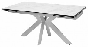 Стол BELLUNO 160 MARBLES KL-99 Белый мрамор матовый, итальянская керамика/ белый каркас, ®DISAUR в Губахе - gubaha.ok-mebel.com | фото 2