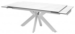 Стол BELLUNO 160 MARBLES KL-99 Белый мрамор матовый, итальянская керамика/ белый каркас, ®DISAUR в Губахе - gubaha.ok-mebel.com | фото 5
