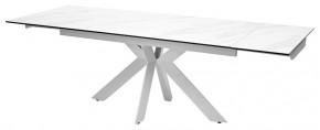 Стол BELLUNO 160 MARBLES KL-99 Белый мрамор матовый, итальянская керамика/ белый каркас, ®DISAUR в Губахе - gubaha.ok-mebel.com | фото 6