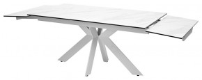 Стол BELLUNO 160 MARBLES KL-99 Белый мрамор матовый, итальянская керамика/ белый каркас, ®DISAUR в Губахе - gubaha.ok-mebel.com | фото 7