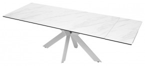 Стол BELLUNO 160 MARBLES KL-99 Белый мрамор матовый, итальянская керамика/ белый каркас, ®DISAUR в Губахе - gubaha.ok-mebel.com | фото 8