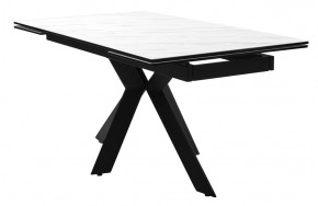 Стол BELLUNO 160 MARBLES KL-99 Белый мрамор матовый, итальянская керамика/ черный каркас, ®DISAUR в Губахе - gubaha.ok-mebel.com | фото 2