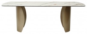Стол BRONTE 220 KL-188 Контрастный мрамор матовый, итальянская керамика/ Шампань, ®DISAUR в Губахе - gubaha.ok-mebel.com | фото 2